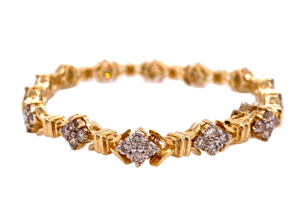 3.00ct. T.W. Diamond Estate Bracelet Yellow Gold - J37936