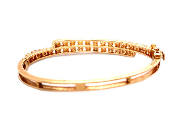 Vintage, Bangle, Bracelet, Cultured Pearl, 14K Yellow Gold