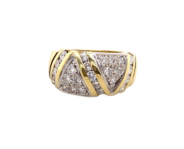 Vintage, Estate, Wedding Ring, Wedding Band, Fashion Ring, Diamond, 18K Yellow Gold, 18K White Gold 