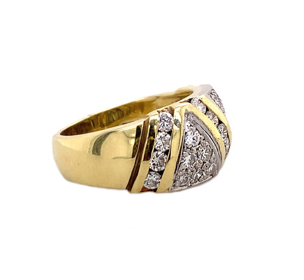 Vintage, Estate, Wedding Ring, Wedding Band, Fashion Ring, Diamond, 18K Yellow Gold, 18K White Gold 
