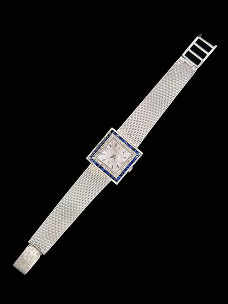 2.00ct. T.W. Sapphire & Diamond Lucien Piccard Vintage Watch White Gold - J39821