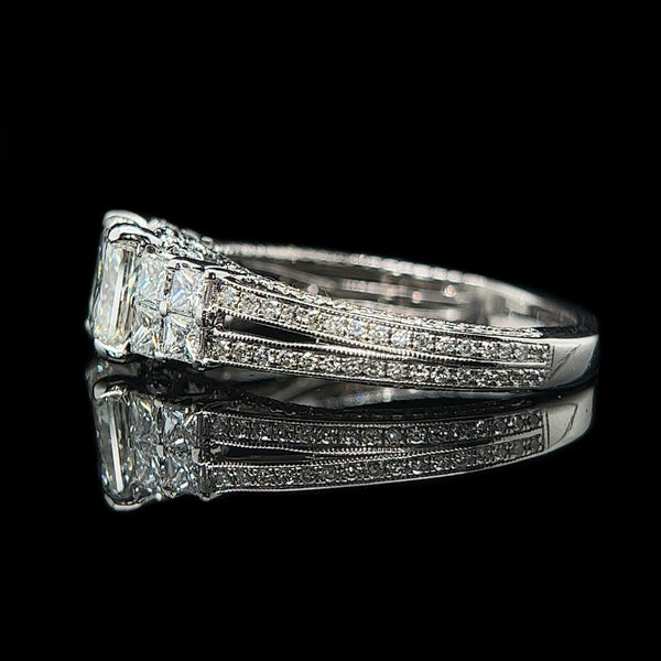 1.35ct. Diamond Estate Engagement - Fashion Ring 18K White Gold - J40079